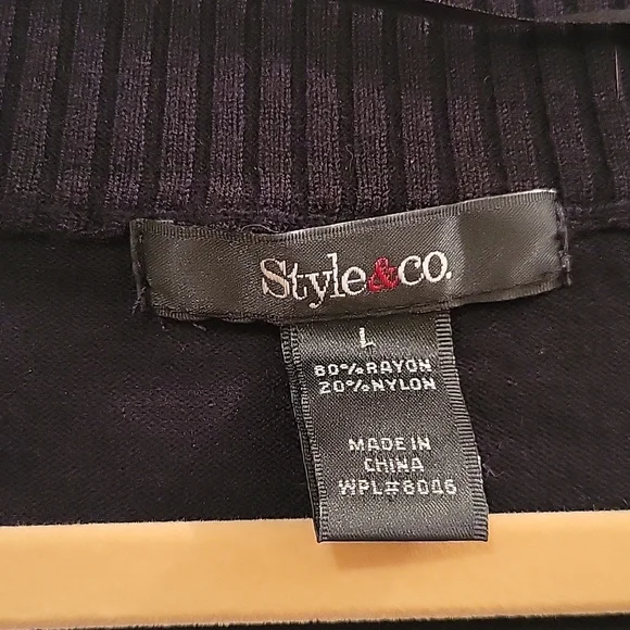 Style‎ & Co. V-neck ribbed sweater Cold Weather Modern Casual - Picture 3 of 10